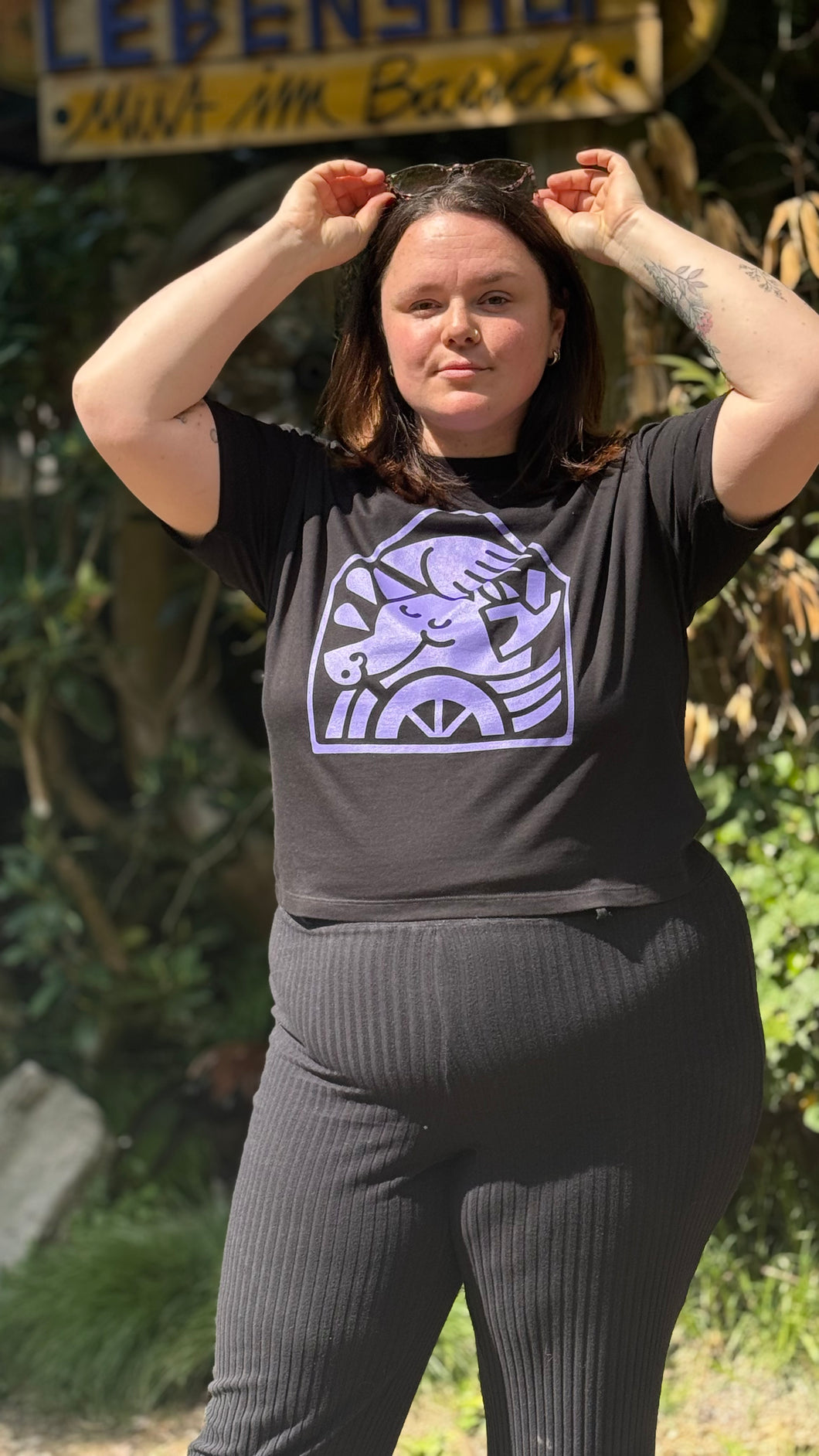 MutimBauch Shirt schwarz cropped